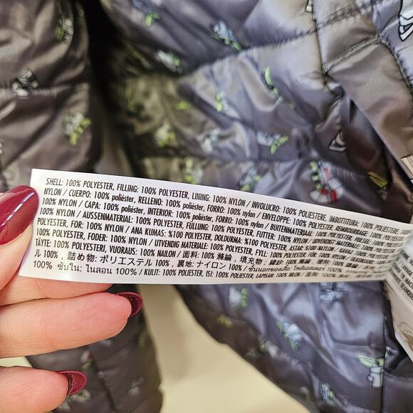 Disney Star Wars Grogu Gray Puffer Coat Size XXL NWT Reversible Baby Yoda - Picture 9 of 12